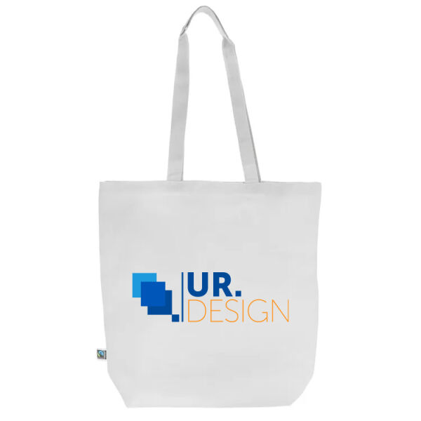 Fairtrade katoenen tas gekleurd lang 270g/m² 42x12x43cm
