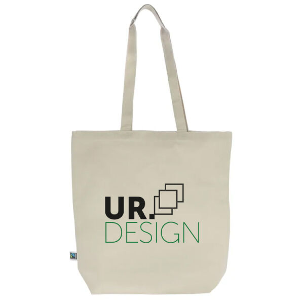 Fairtrade katoenen tas ecru lang 270g/m² 42x12x43 cm